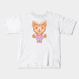 Pink cute cat cartoon Kids T-Shirt